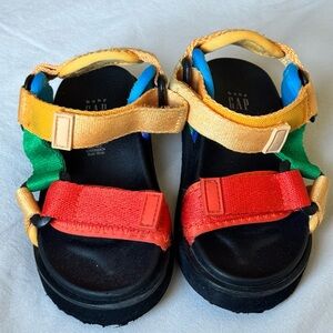 GAP Kids Multicolor Strap Sandals - Red, Yellow, Green, Blue
